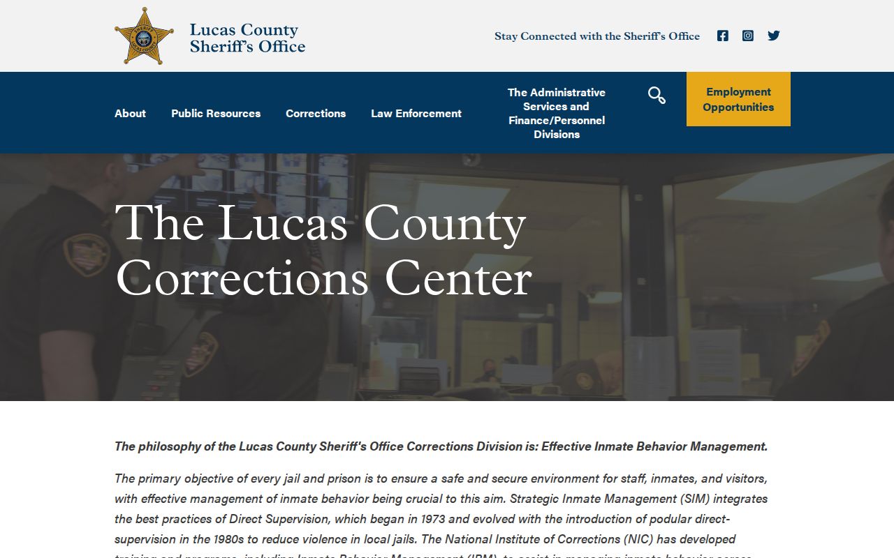 Lucas County neighbors Corrections Center booking summary source