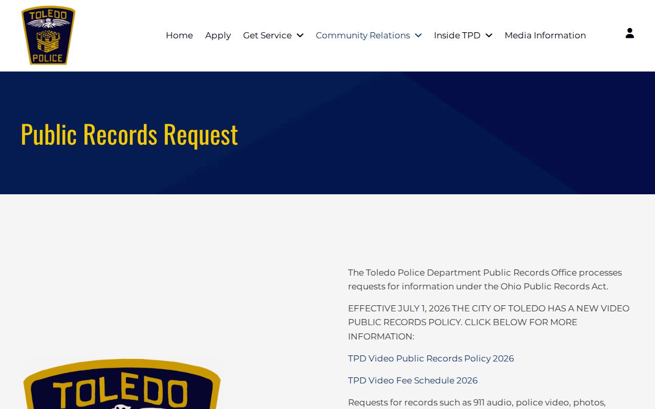 Lucas County neighbors Toledo Police public records request source