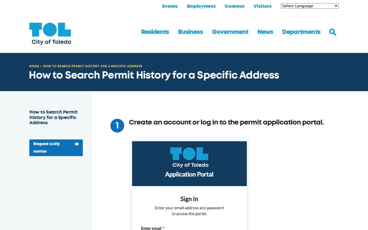 Lucas County previous residents address permit history research
