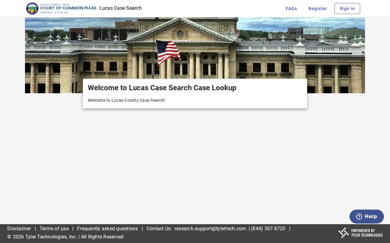 Lucas County resident lookup Common Pleas JCA court search